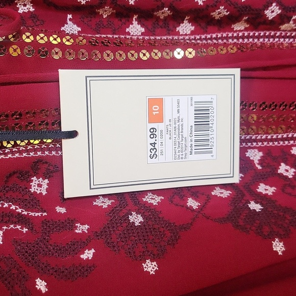 Altuzarra X Target Burgundy Long Sleeve Dress with Embroidery - Picture 9 of 10